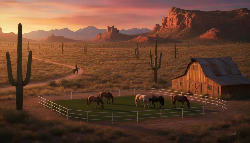 Arizona horse country. Backdrop for the Equestrian Hubs Arizona stable directory