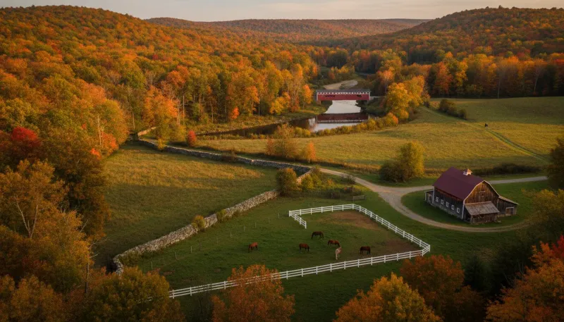 Connecticut horse country. Backdrop for the Equestrian Hubs Connecticut stable directory