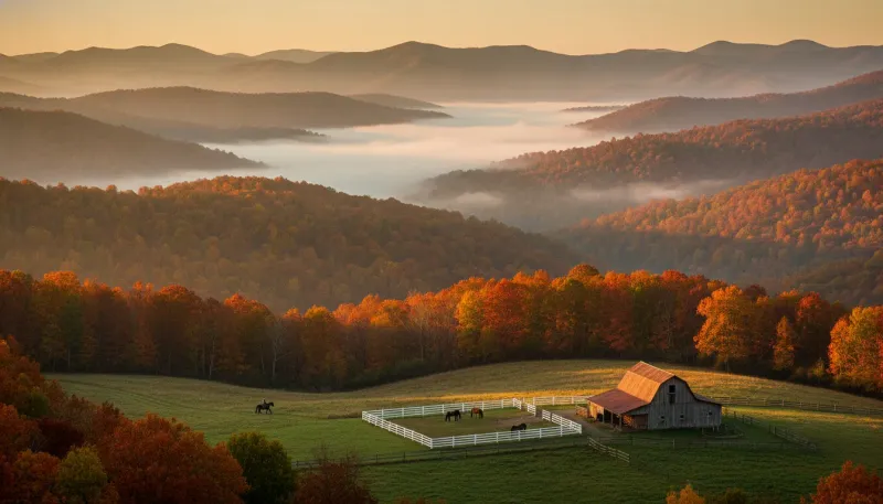 Georgia horse country. Backdrop for the Equestrian Hubs Georgia stable directory
