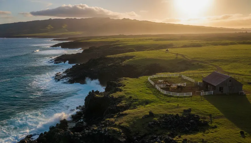 Hawaii horse country. Backdrop for the Equestrian Hubs Hawaii stable directory
