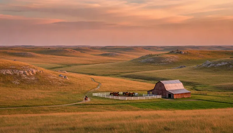 Kansas horse country. Backdrop for the Equestrian Hubs Kansas stable directory
