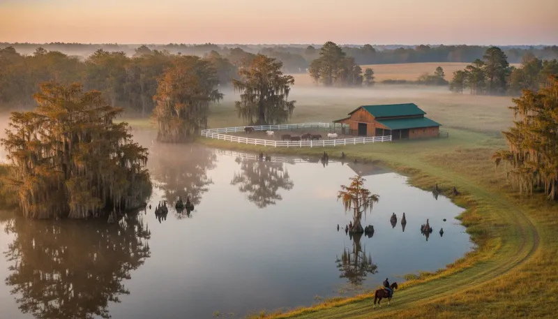 Louisiana horse country. Backdrop for the Equestrian Hubs Louisiana stable directory