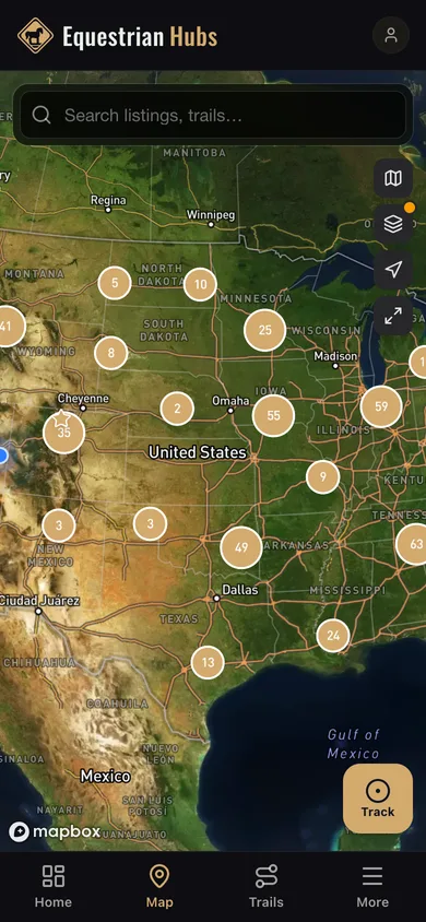 The Equestrian Hubs app directory map