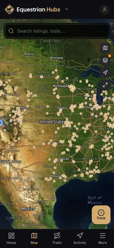 The Equestrian Hubs app directory map