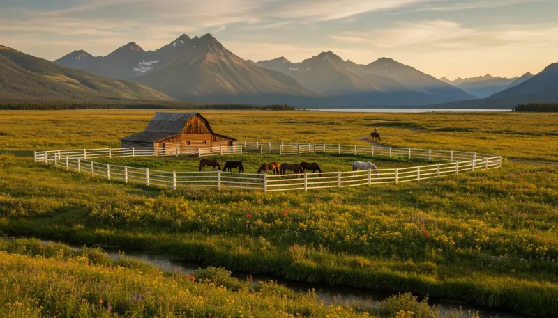 Montana horse country. Backdrop for the Equestrian Hubs Montana stable directory