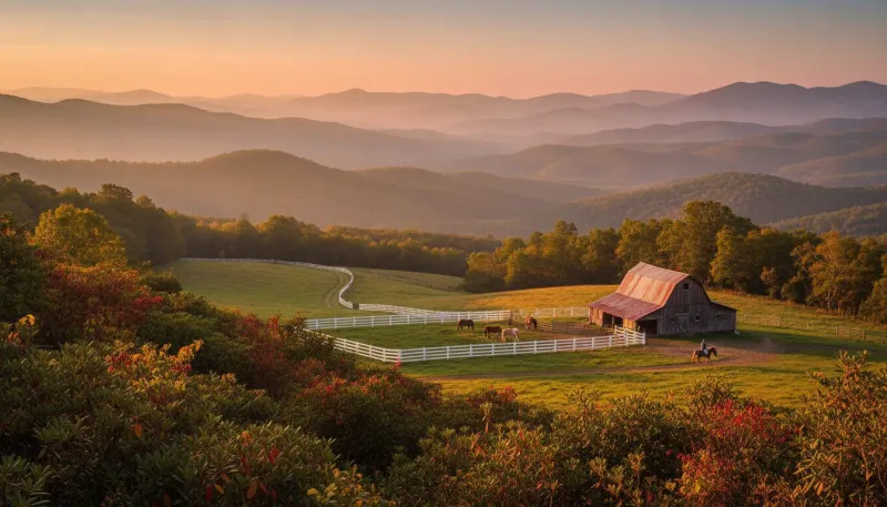 North Carolina horse country. Backdrop for the Equestrian Hubs North Carolina stable directory