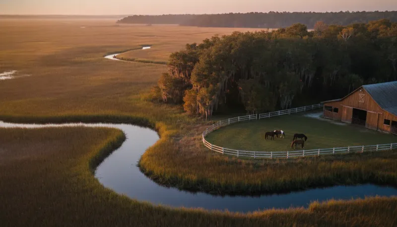 South Carolina horse country. Backdrop for the Equestrian Hubs South Carolina stable directory