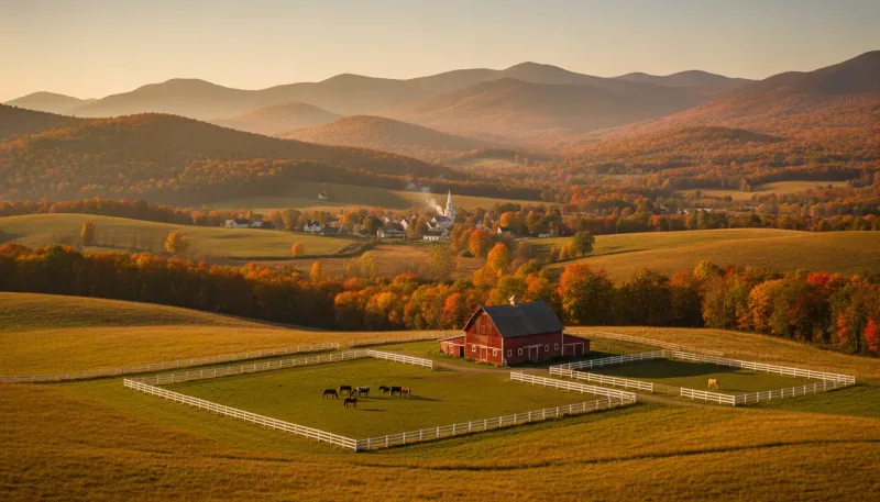 Vermont horse country. Backdrop for the Equestrian Hubs Vermont stable directory