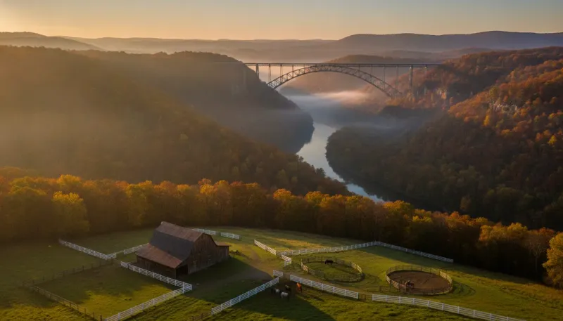 West Virginia horse country. Backdrop for the Equestrian Hubs West Virginia stable directory