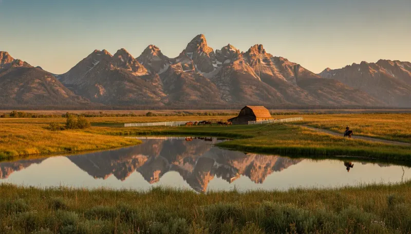 Wyoming horse country. Backdrop for the Equestrian Hubs Wyoming stable directory